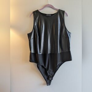 Faux Leather Bodysuit